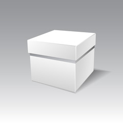 White cardboard gift cubic box