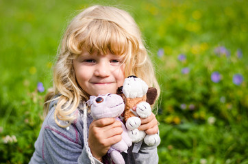 girl with toys