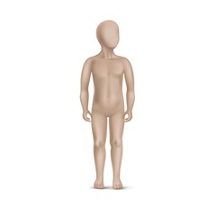 Vector Child Mannequin Isolated on White