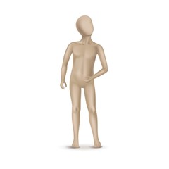 Vector Child Mannequin Isolated on White