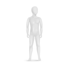 Vector Child Mannequin Isolated on White