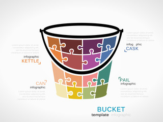 Bucket made out of puzzle pieces - 70056217