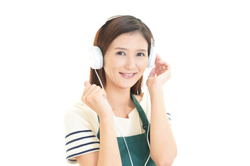 Naklejka premium 笑顔の女性