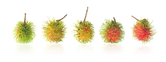 raw of rambutans.