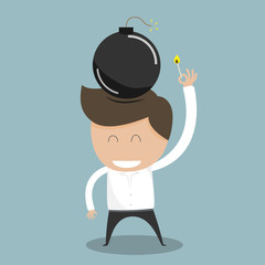 Businessman spark idea concept. Vector illustration