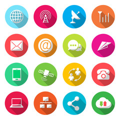 Communications colorful Icons Vector