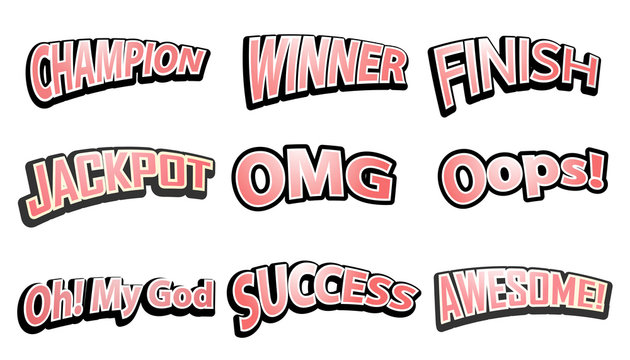 Comic Speech text hits set. Vector illustration