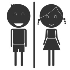Man and Woman Restroom Sign Icons Vector