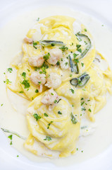 italian ravioli with shrimps