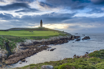 Tower of Hercules in A Coruna, Galicia, Spain.