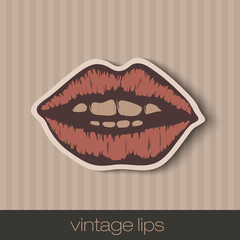 vintage paper lips