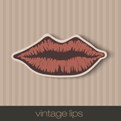 vintage paper lips