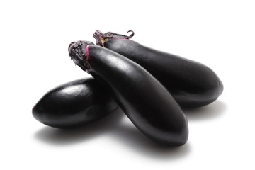 Eggplants on white background