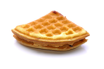 Waffle With Grape Flavor Over White Background