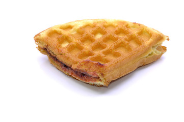 Waffle With Grape Flavor Over White Background
