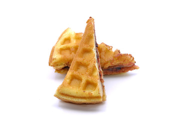 Waffle With Grape Flavor Over White Background