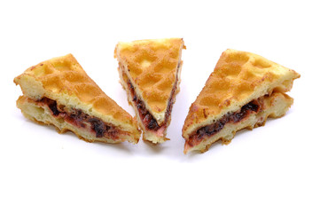 Waffle With Grape Flavor Over White Background
