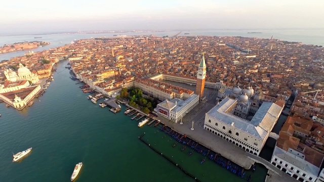 aerial view of venice, st mark's square.