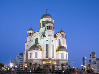 Fototapeta na wymiar Cathedral on the Blood, Yekaterinburg