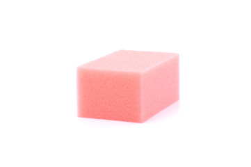 Square Sponge Over White Background
