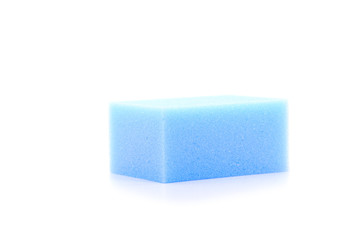 Square Sponge Over White Background