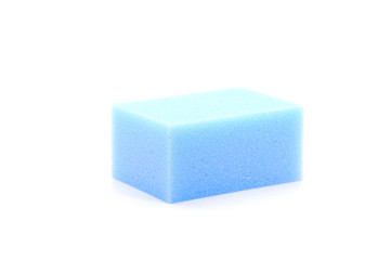 Square Sponge Over White Background