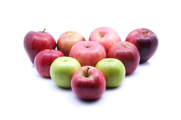 Soft Focus Of Multiple Type Of Apples Over White Background