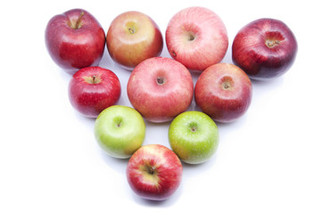 Soft Focus Of Multiple Type Of Apples Over White Background