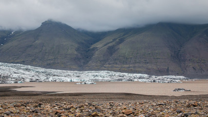Fototapeta na wymiar Paysage Glacier lac en Islande islandais