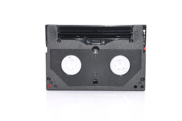 8mm Computer Tape Backup Data Cartridge Over White Background 