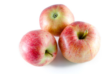 Fototapeta na wymiar three ripe apples isolated on white background