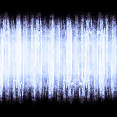 Neon style blue linear texture on the black. Grunge background.