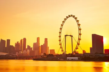 Abwaschbare Fototapete Singapur Sonnenuntergang in Singapur