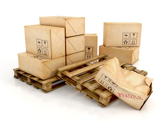 Cargo, delivery and transportation industry concept