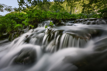 Small Waterfall in Plitvice Lakes National Park, Croatia