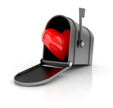 Mailbox with heart. love concept