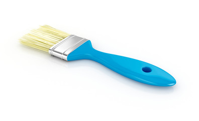 blue Paintbrush on white isolated background