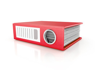 red ring binder isolated on white