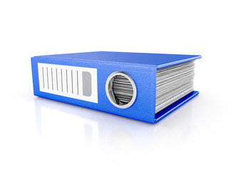 blue ring binder isolated on white