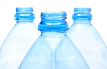 Used plastic bottles of mineral water
