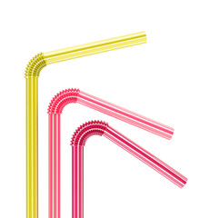 colorful drinking straws isolated on white
