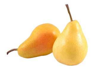 Pears on a white