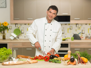 chef cooking in kitchen