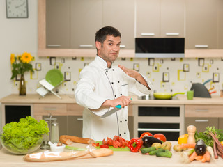 chef preparing food, fight gesture