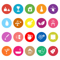 Spa treatment flat icons on white background