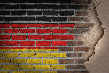 Dark brick wall with plaster - Germany