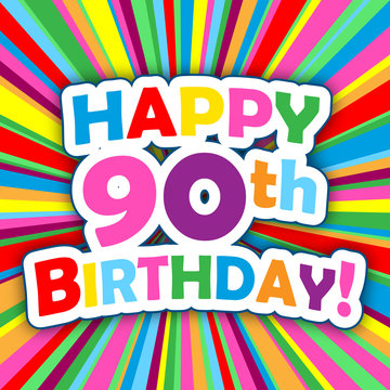 "HAPPY 90th BIRTHDAY" Card (party invitation card message)