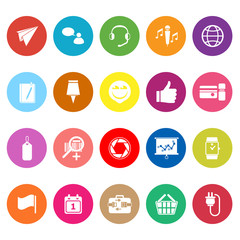 Technology gadget screen flat icons on white background