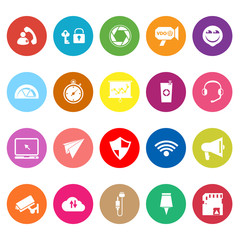 Fototapeta premium Smart phone screen flat icons on white background