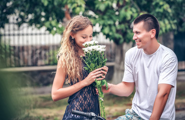 unexpected acquaintance of young people on the street